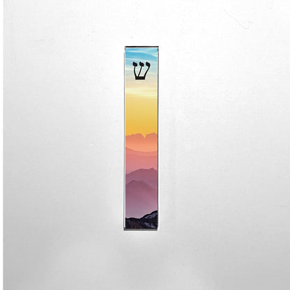 Mezuzah - Mountains at Sunset - Acrylic Mezuzah - Personalized Judaica Gift - New Home Gift - Mountain Home Mezuzah - Custom Mezuzah