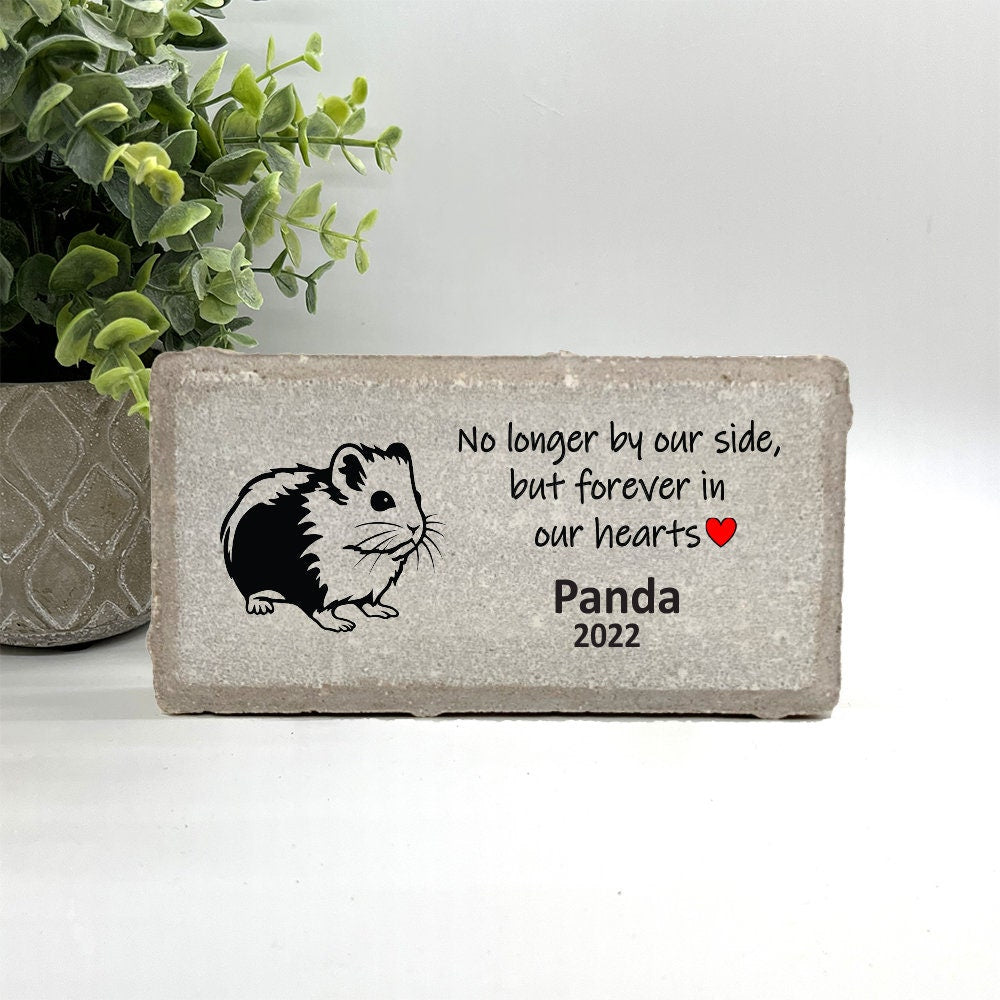 Personalized Hamster Memorial Gifts with a variety of indoor and outdoor stone choices at www.florida-funshine.com. Our Custom Pet Memorial Stones serve as heartfelt sympathy gifts for those grieving a pet loss, ensuring a lasting tribute cherished for years. Enjoy free personalization, quick shipping in 1-2 business days, and quality crafted memorials made in the USA.