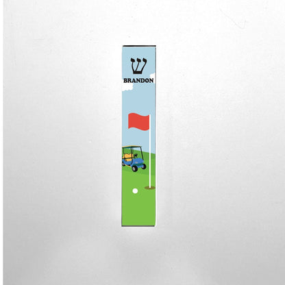 Mezuzah - Golf Mezuzah - Acrylic Mezuzah - Modern Mezuzah - Golf Theme Mezuzah - Personalized Mezuzah