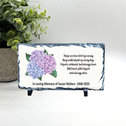 Memorial Stone - Sympathy Gift Bereavement Gift Funeral Gift - Hydrangea Memorial - Condolence Gift - Custom Memorial Gift - Flower Memorial