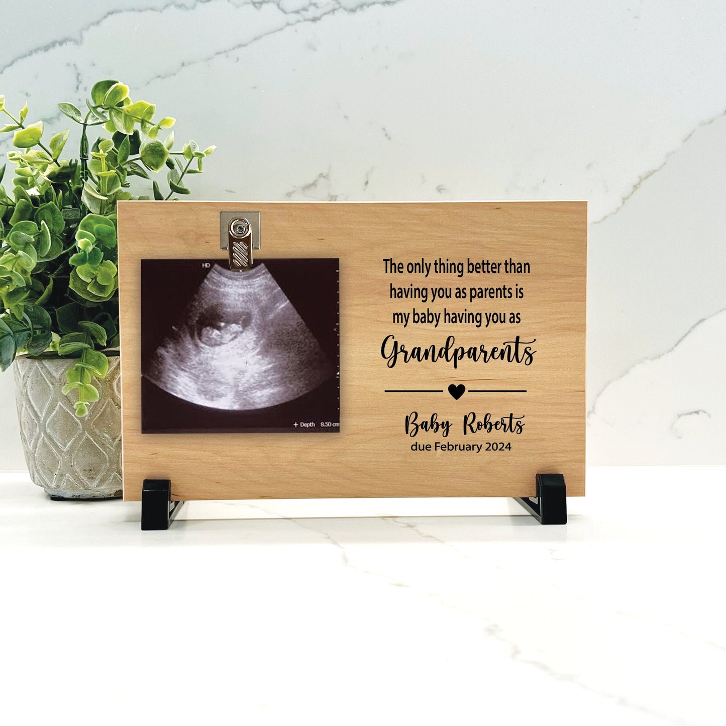 Customize your cherished moments with our Pregnancy Reveal Personalized Picture Frame available at www.florida-funshine.com. Create a heartfelt gift for family and friends with free personalization, quick shipping in 1-2 business days, and quality crafted picture frames, portraits, and plaques made in the USA."