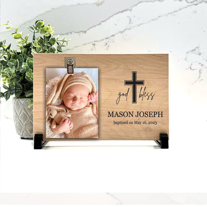 Customize your cherished moments with our Baptism Personalized Picture Frame available at www.florida-funshine.com. Create a heartfelt gift for family and friends with free personalization, quick shipping in 1-2 business days, and quality crafted picture frames, portraits, and plaques made in the USA."