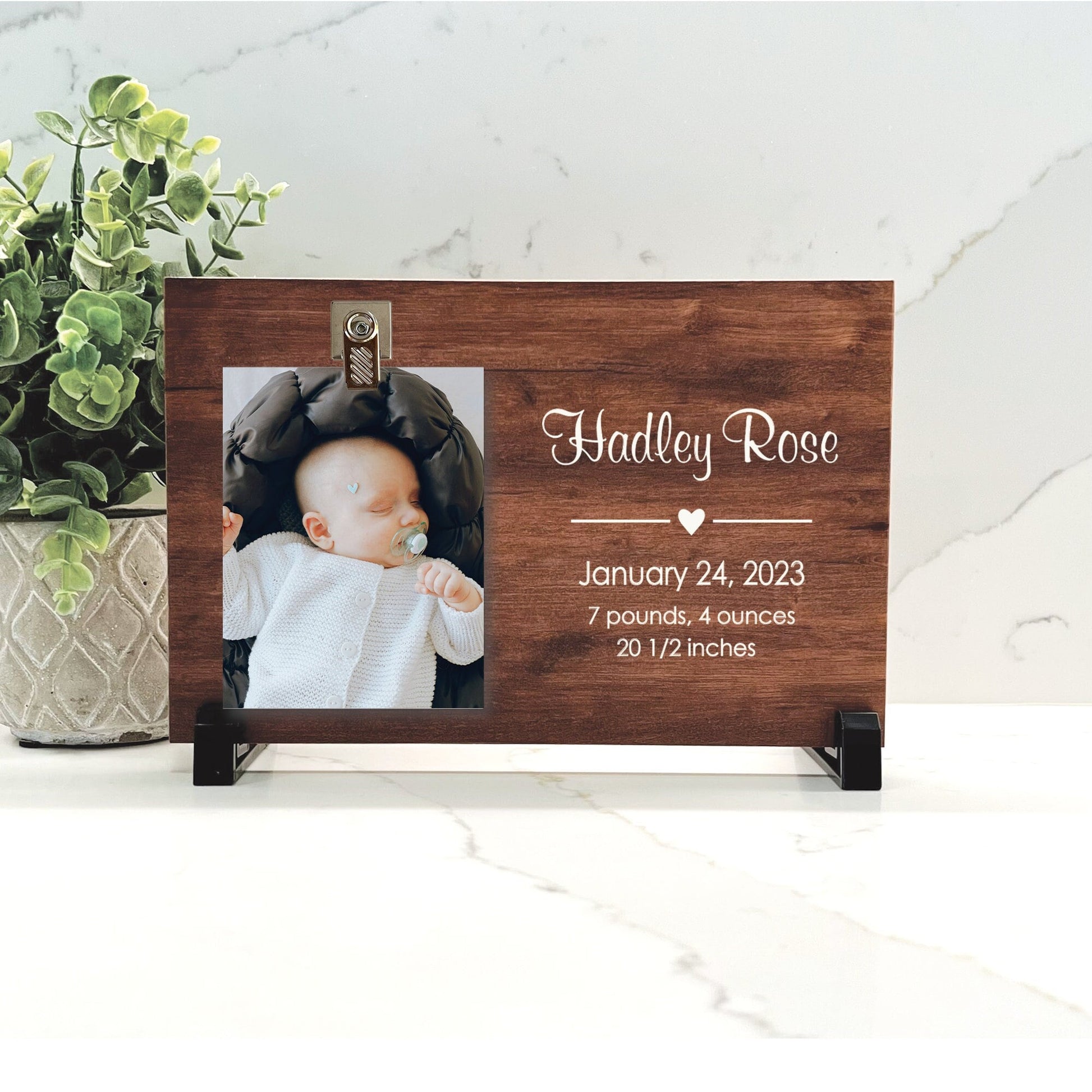 Customize your cherished moments with our Baby Personalized Picture Frame available at www.florida-funshine.com. Create a heartfelt gift for family and friends with free personalization, quick shipping in 1-2 business days, and quality crafted picture frames, portraits, and plaques made in the USA."