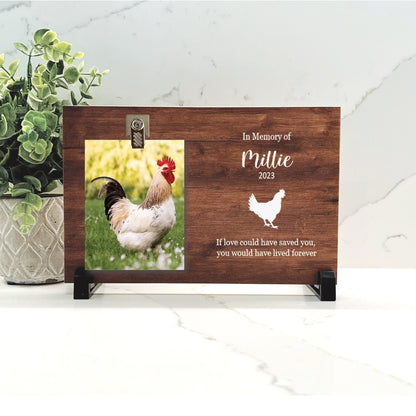 Chicken Memorial Gift, Chicken Memorial Frame, Chicken Photo Memorial, Chicken Keepsake, Chicken Remembrance Gift, Wood Memorial Frame