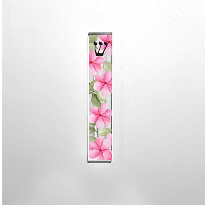 Mezuzah - Pink Watercolor Flowers Mezuzah - With or without name - Acrylic Flower Mezuzah - Floral Judaica Gift - New Baby Gift