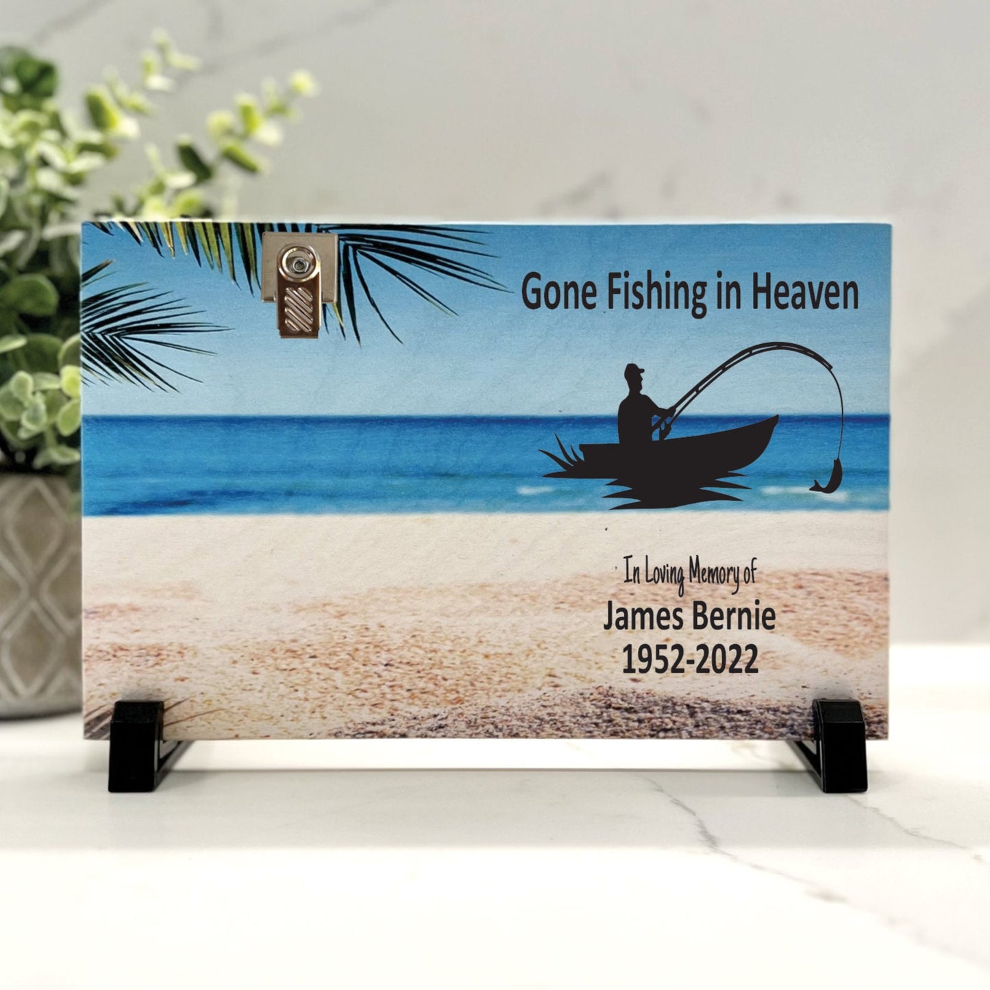 Fisherman Memorial Gift, Gone fishing in Heaven memorial frame, Bereavement Gift Sympathy Gift, In Loving Memory, Remembrance Memorial Frame