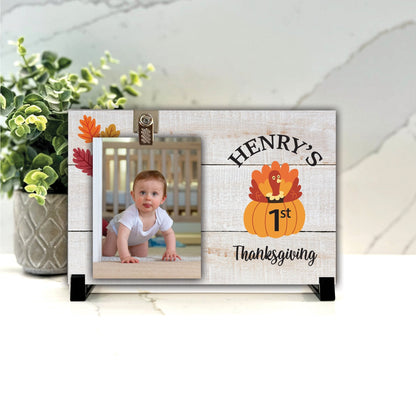 Customize your cherished moments with our First Thanksgiving Personalized Picture Frame available at www.florida-funshine.com. Create a heartfelt gift for family and friends with free personalization, quick shipping in 1-2 business days, and quality crafted picture frames, portraits, and plaques made in the USA."