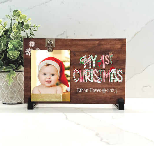 Customize your cherished moments with our First Christmas Personalized Picture Frame available at www.florida-funshine.com. Create a heartfelt gift for family and friends with free personalization, quick shipping in 1-2 business days, and quality crafted picture frames, portraits, and plaques made in the USA."