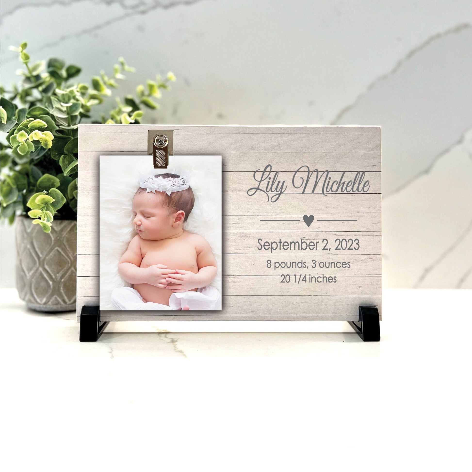 Customize your cherished moments with our Baby Personalized Picture Frame available at www.florida-funshine.com. Create a heartfelt gift for family and friends with free personalization, quick shipping in 1-2 business days, and quality crafted picture frames, portraits, and plaques made in the USA."