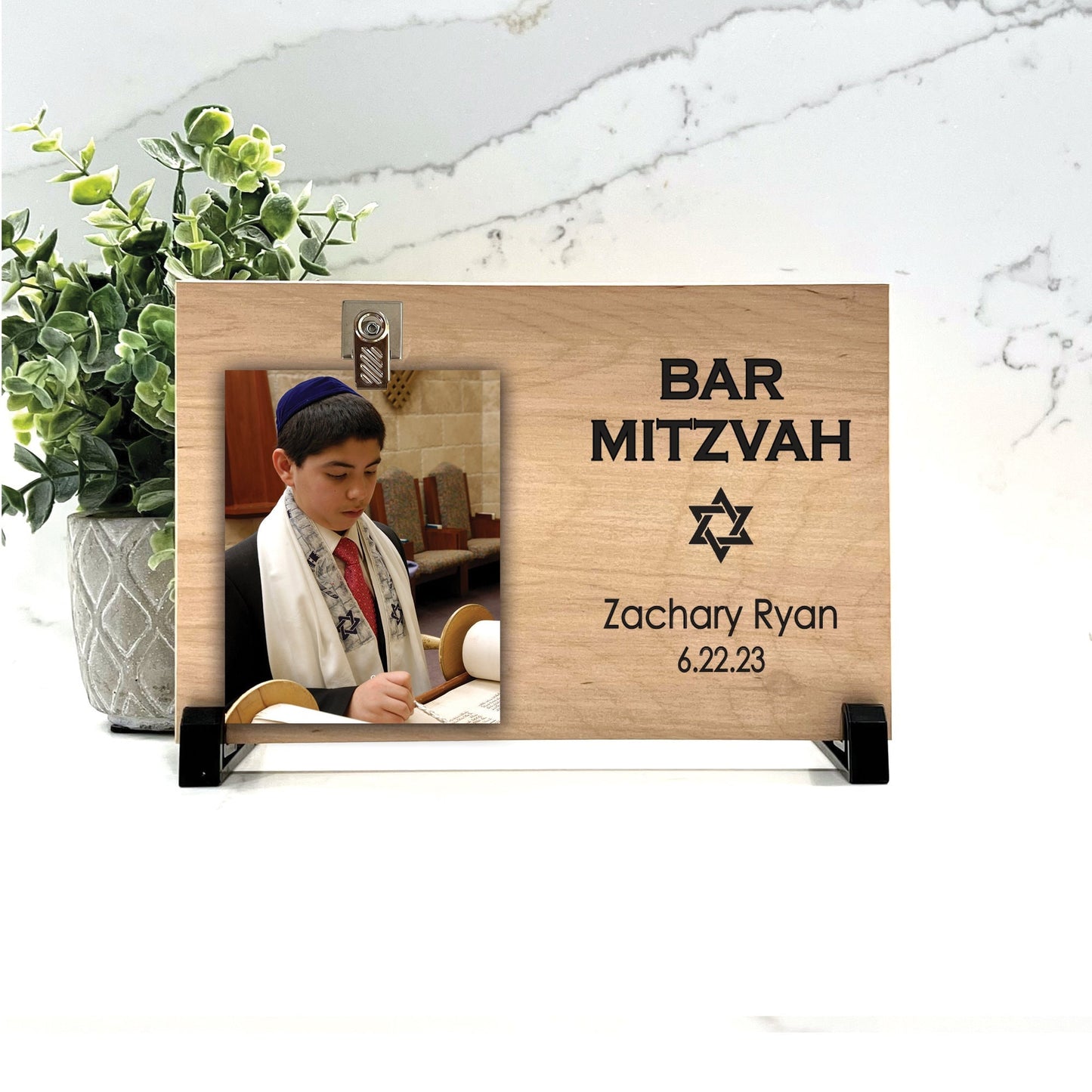 Customize your cherished moments with our Bar Mitzvah Personalized Picture Frame available at www.florida-funshine.com. Create a heartfelt gift for family and friends with free personalization, quick shipping in 1-2 business days, and quality crafted picture frames, portraits, and plaques made in the USA."