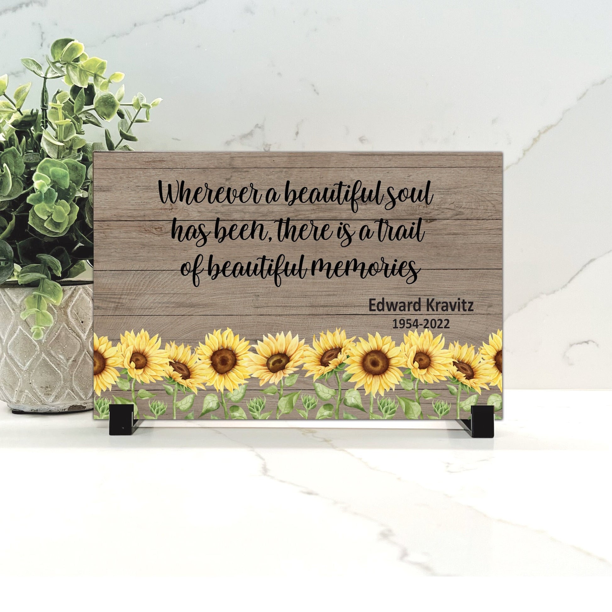 Sunflower Memorial - 5.5" x 8.5" Personalized Sunflower Memorial - Memorial Gift - Custom memorial gift - Wood Memorial Plaque