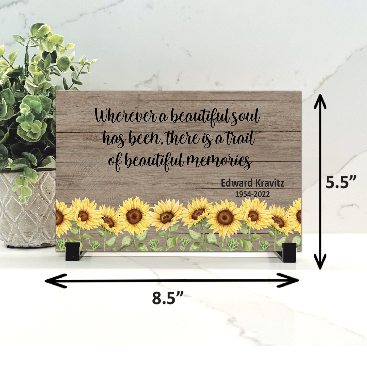 Sunflower Memorial - 5.5" x 8.5" Personalized Sunflower Memorial - Memorial Gift - Custom memorial gift - Wood Memorial Plaque