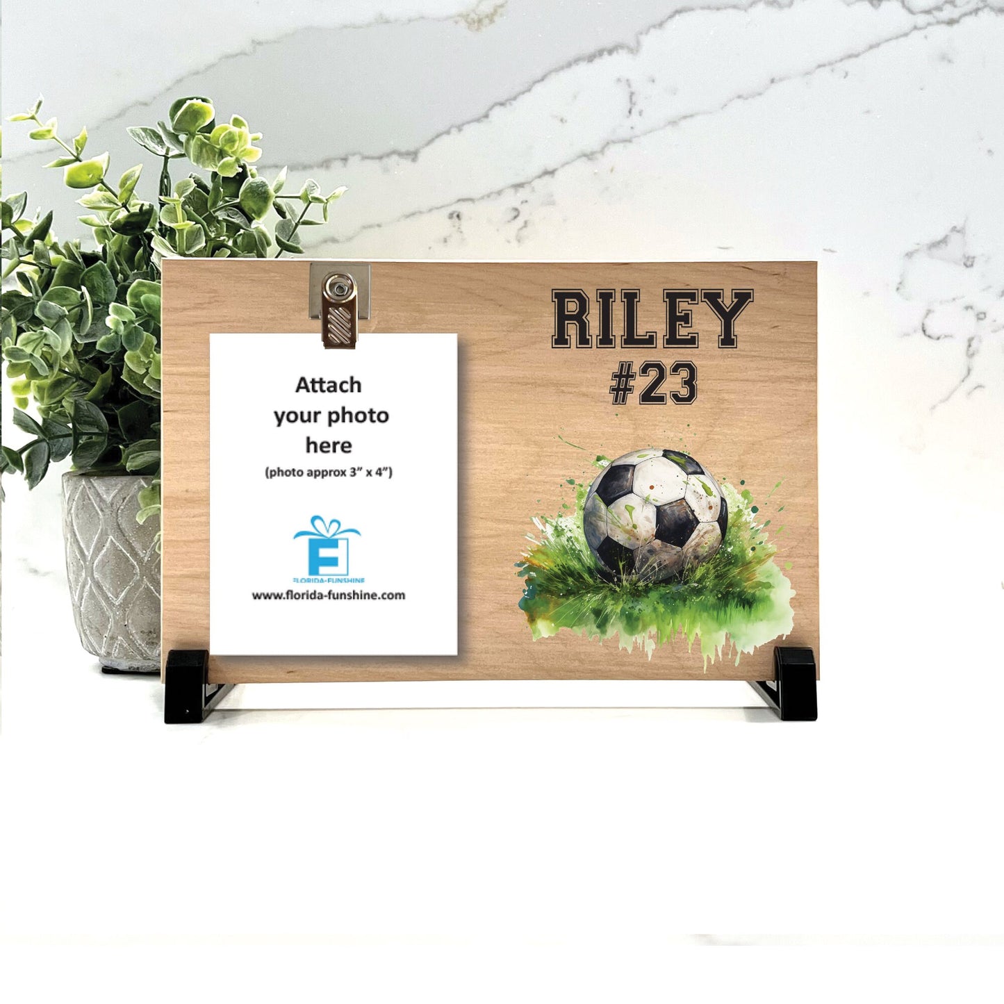 Soccer Frame, Personalized Soccer Frame, Custom Soccer Player Gift Idea, Soccer Theme Frame, Custom Wood Soccer Frame, Background choice