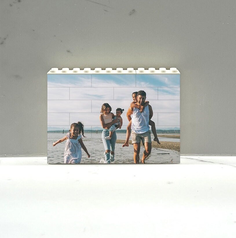 Small Horizontal Photo Block Puzzle made from Lego Compatible Bricks, Building Block, Puzzle, Unique photo gift, all occasions