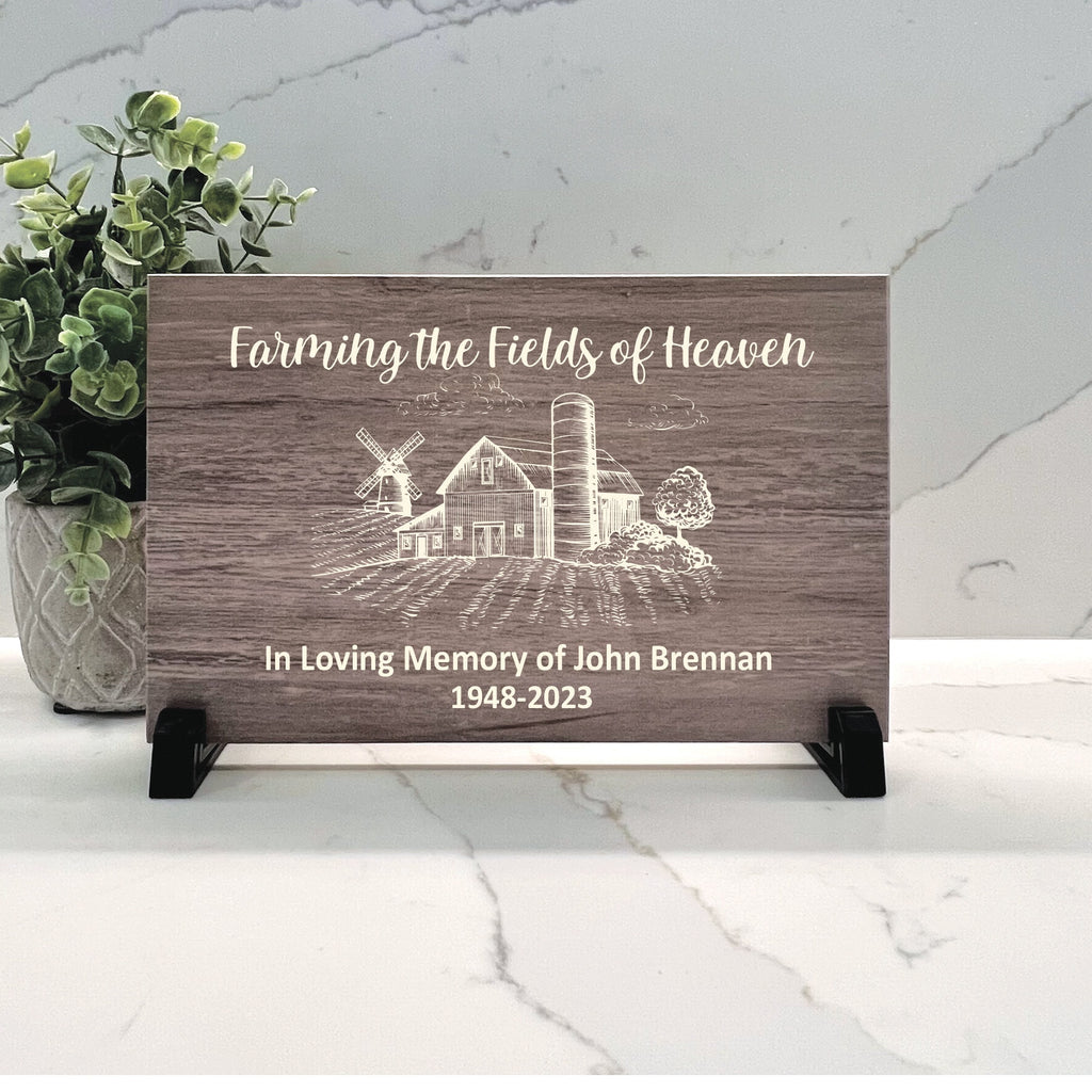 Farmer Memorial - Memorial Keepsake -Sympathy Gift - Bereavement Condolence Gift - Custom Memorial Gift- Wood Memorial - Wood Color Choice