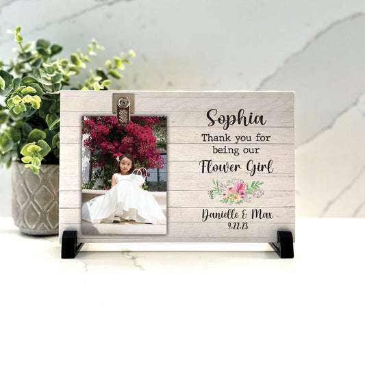 Customize your cherished moments with our Flower Girl Personalized Picture Frame available at www.florida-funshine.com. Create a heartfelt gift for family and friends with free personalization, quick shipping in 1-2 business days, and quality crafted picture frames, portraits, and plaques made in the USA."