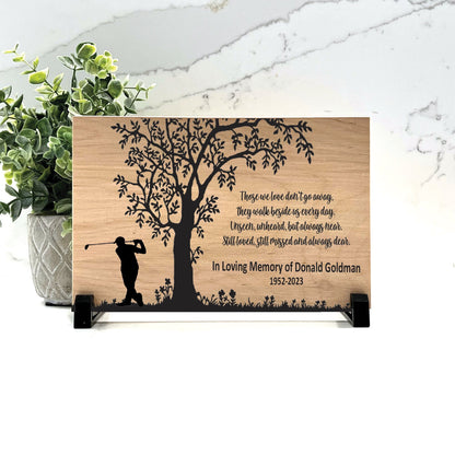 Golfer Memorial Gift, Golfer Memorial Plaque, Golfer Memorial Keepsake, Loss of loved one memorial