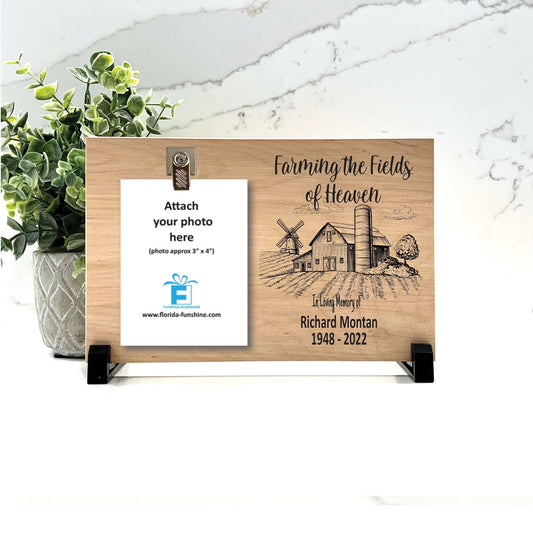 Farmer Memorial Gift, Farmer Memorial Frame, Loss of loved one memorial frame, Farm Memorial, Choice of wood background color