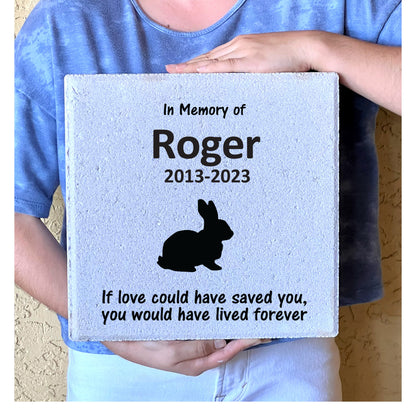 Rabbit / Bunny Memorial Stone- Pet Loss Gift -Loss of rabbit -Rabbit Sympathy gift- Personalized Rabbit Memorial Gift - Custom Pet Keepsake