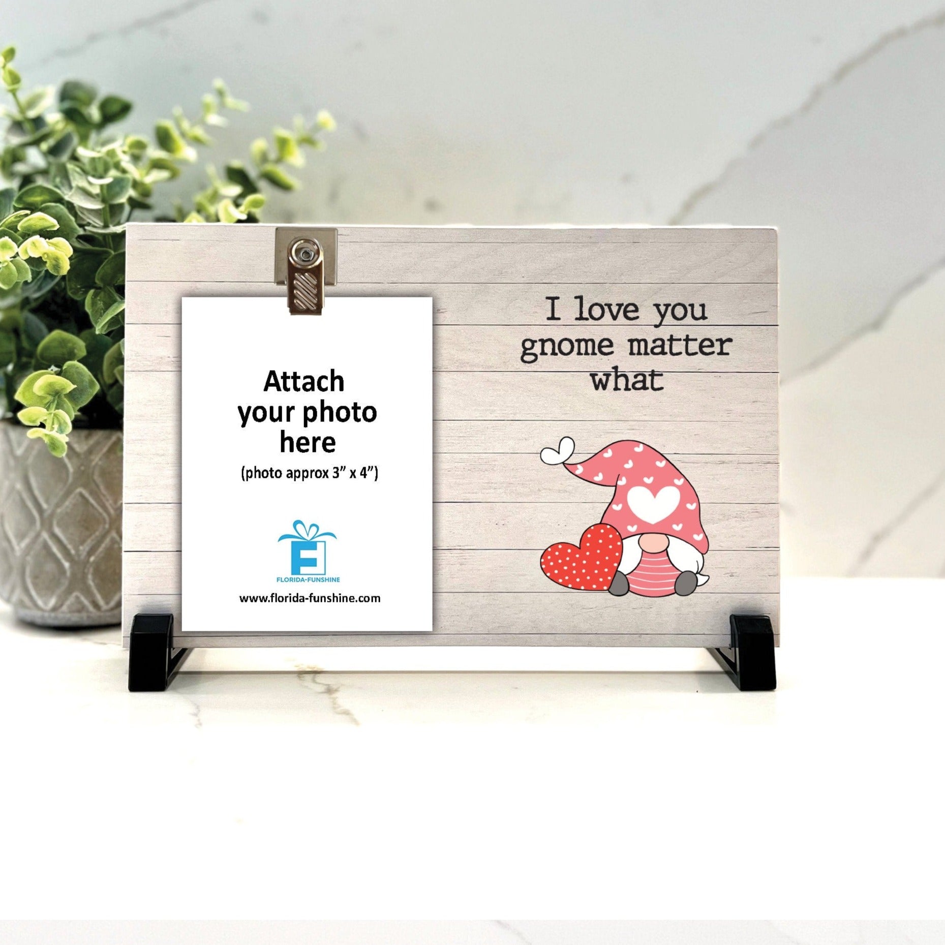 Customize your cherished moments with our Gnome Personalized Picture Frame available at www.florida-funshine.com. Create a heartfelt gift for family and friends with free personalization, quick shipping in 1-2 business days, and quality crafted picture frames, portraits, and plaques made in the USA."