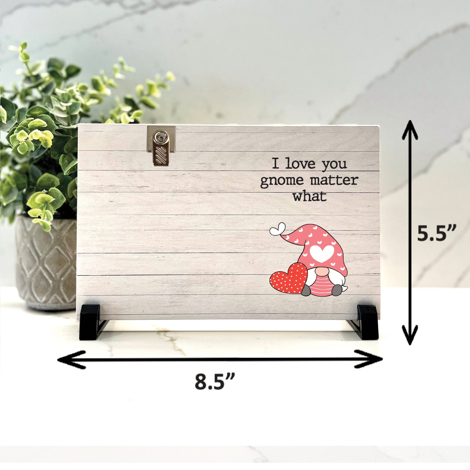 Valentine's Day Gift Frame, Valentine Gnomes Wood Frame, Valentine gift for him, gift for her, Happy Valentine's Day Custom wood frame