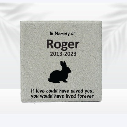 Rabbit / Bunny Memorial Stone- Pet Loss Gift -Loss of rabbit -Rabbit Sympathy gift- Personalized Rabbit Memorial Gift - Custom Pet Keepsake