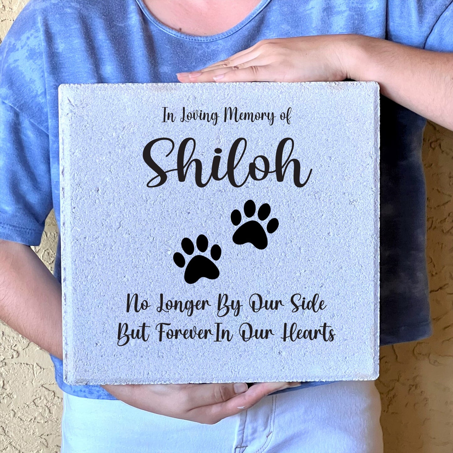 Dog Memorial Stone- Personalized Pet Memorial Gift - Pet Keepsake - 12"x12" Stone- Pet Sympathy - Cat Remembrance - Custom Pet Loss Gift