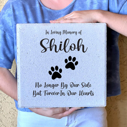 Dog Memorial Stone- Personalized Pet Memorial Gift - Pet Keepsake - 12"x12" Stone- Pet Sympathy - Cat Remembrance - Custom Pet Loss Gift