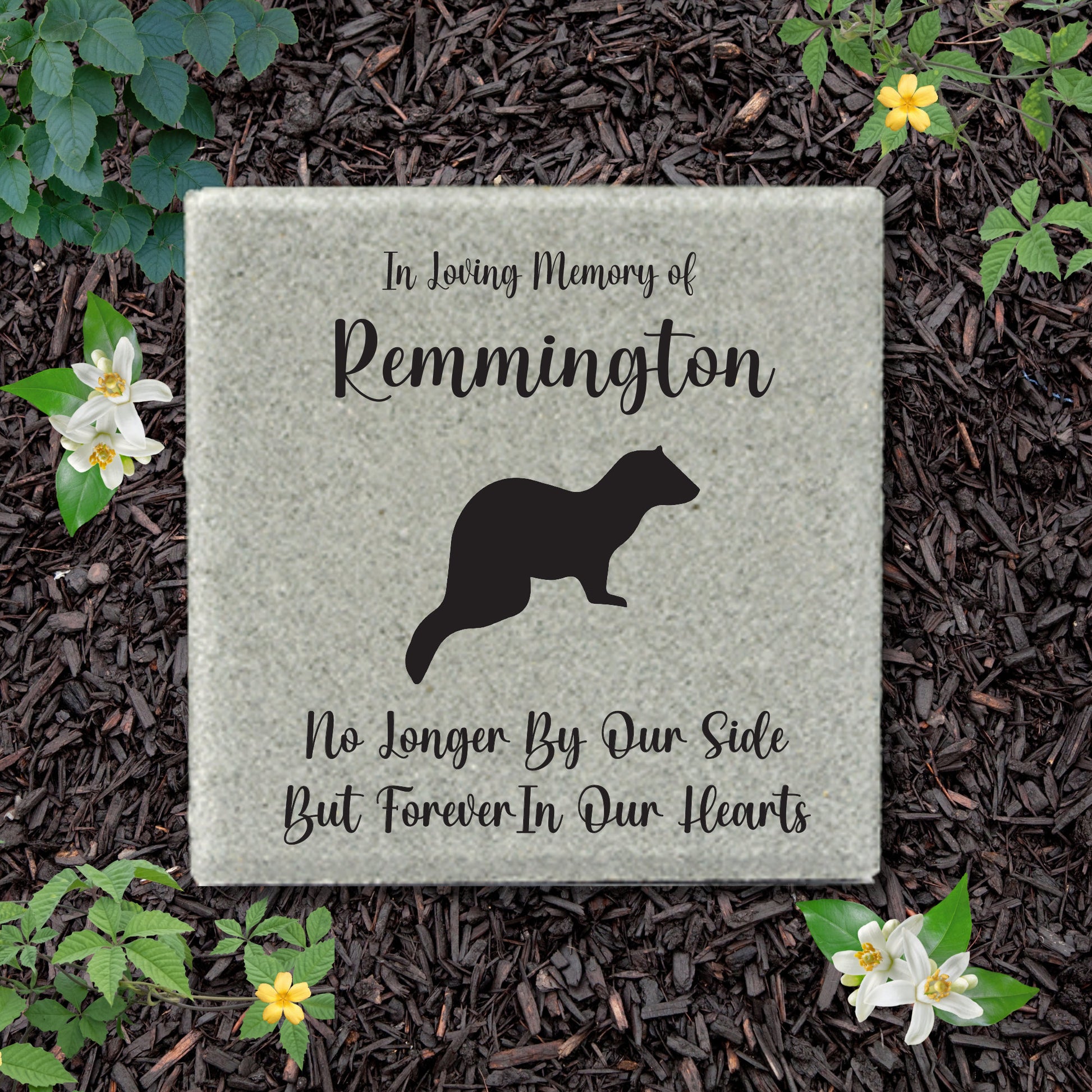 Ferret Memorial Stone- 12x12 Personalized Pet Keepsake- Loss of Ferret Sympathy Gift -Pet loss Gift- Pet Memorial Garden Stone