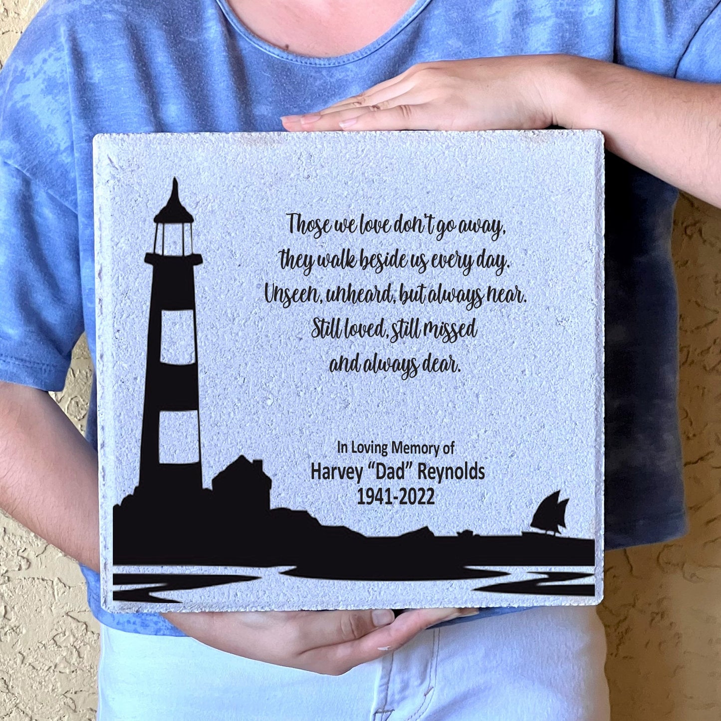 Memorial Stone - Sympathy Gift Bereavement Funeral Gift - Lighthouse Memorial - Condolence Gift - Custom Memorial Gift - Loss of loved one