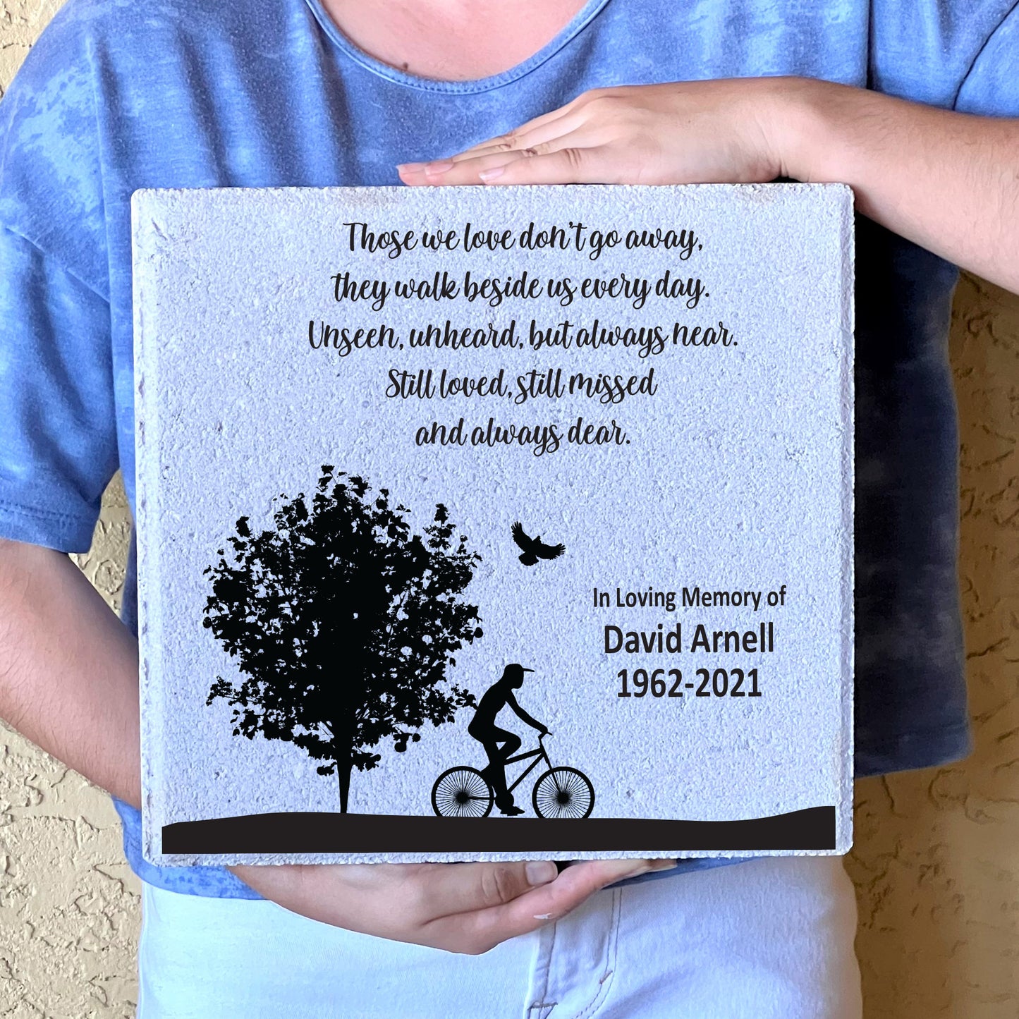 Memorial Stone - Bicycle Memorial Stone - Sympathy Gift Bereavement Gift Funeral Gift - Condolence Gift - Custom Memorial Gift