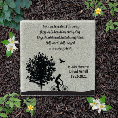 Memorial Stone - Bicycle Memorial Stone - Sympathy Gift Bereavement Gift Funeral Gift - Condolence Gift - Custom Memorial Gift