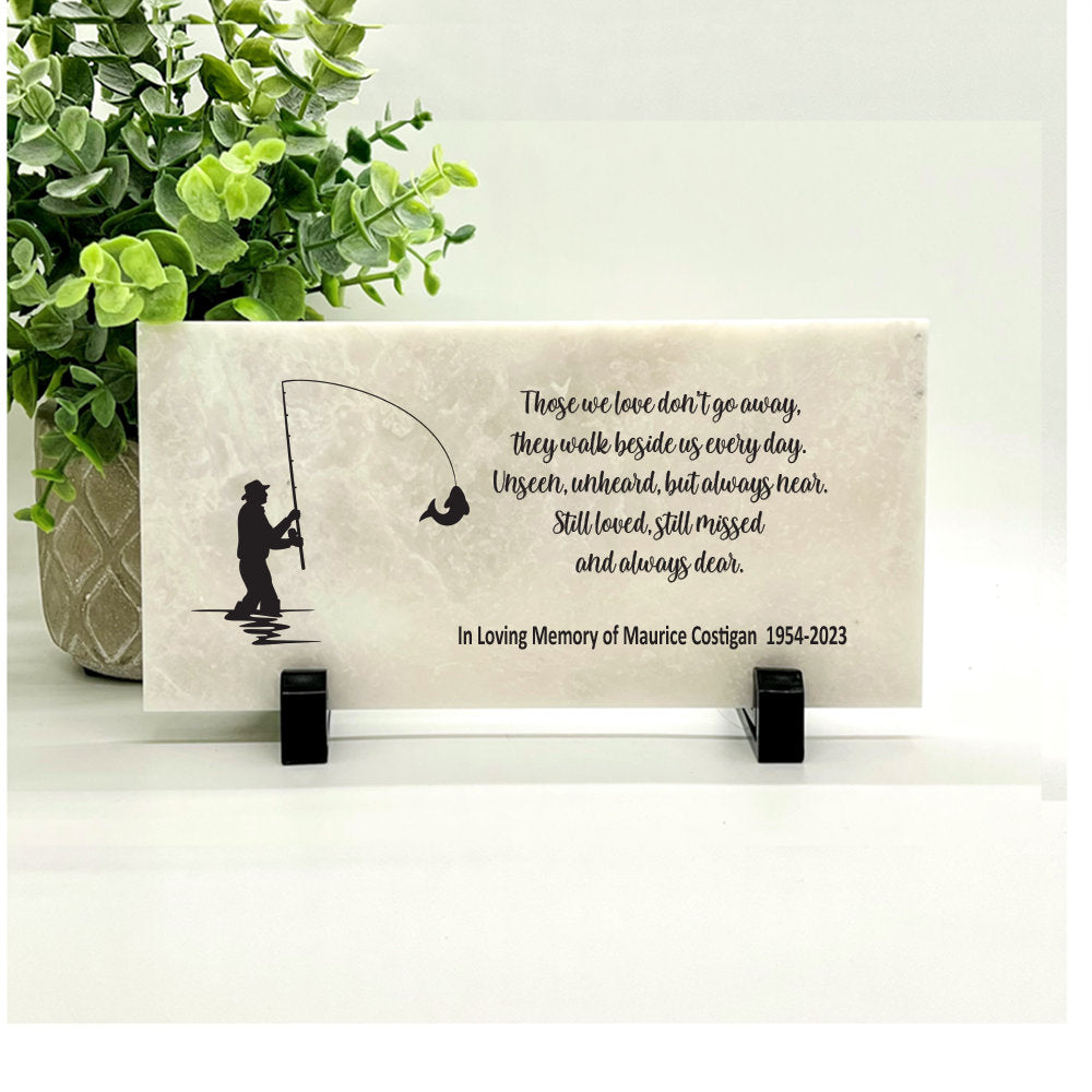 Fisherman Memorial Stone - Sympathy Gift Bereavement Gift Funeral Gift - Fisherman Memorial Condolence Gift - Custom Memorial Gift