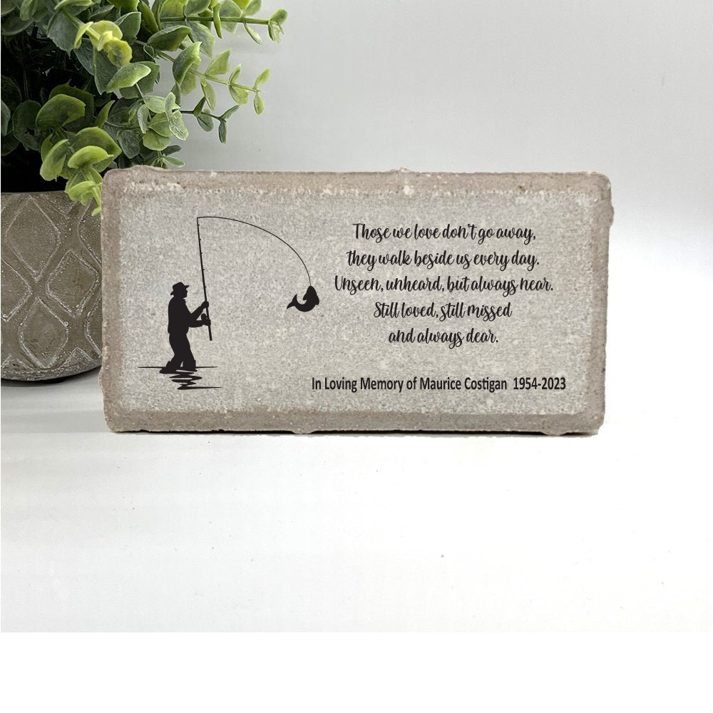 Fisherman Memorial Stone - Sympathy Gift Bereavement Gift Funeral Gift - Fisherman Memorial Condolence Gift - Custom Memorial Gift