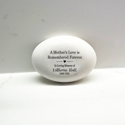 Mother Memorial Stone - A Mother's Love is Remembered Forever - Sympathy Gift - Condolence Gift - Custom Memorial Gift- Loss of Mother