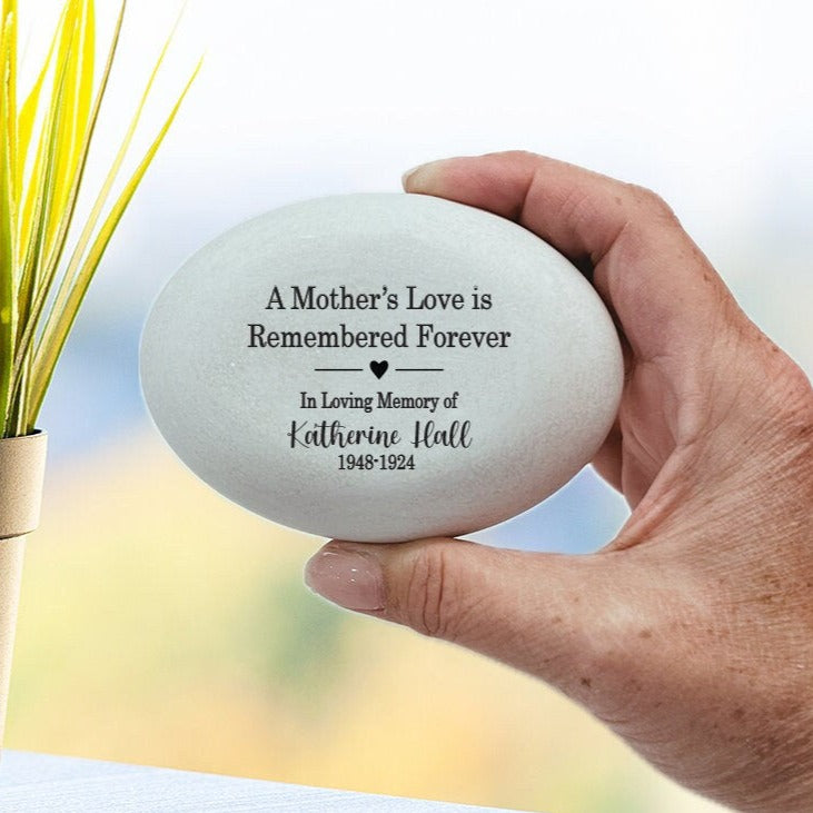 Mother Memorial Stone - A Mother's Love is Remembered Forever - Sympathy Gift - Condolence Gift - Custom Memorial Gift- Loss of Mother