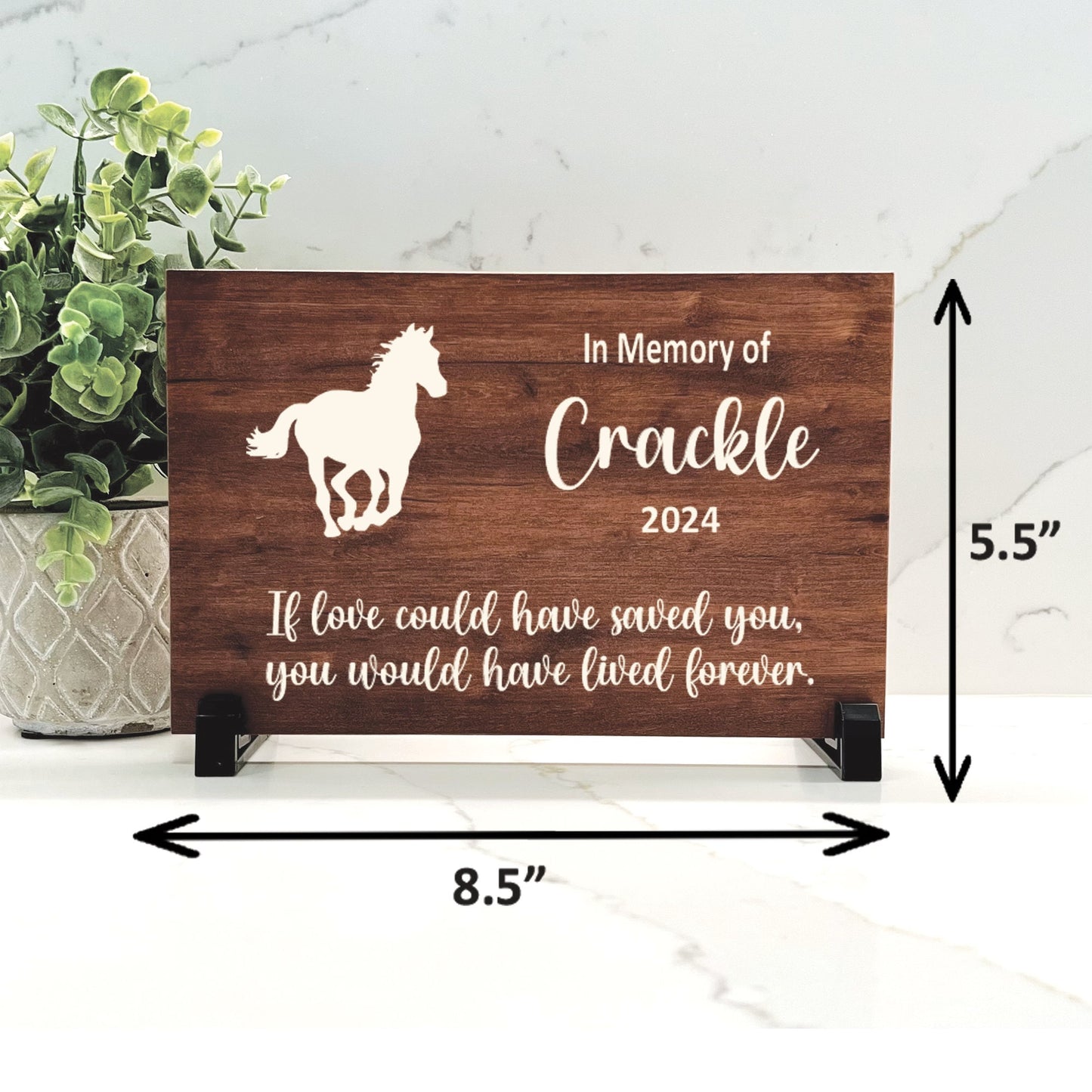 Horse Memorial Gift, Personalized Wood Horse Memorial Plaque, Pet Loss Gift, Sympathy Gift Bereavement Gift, Custom Horse Memorial Gift