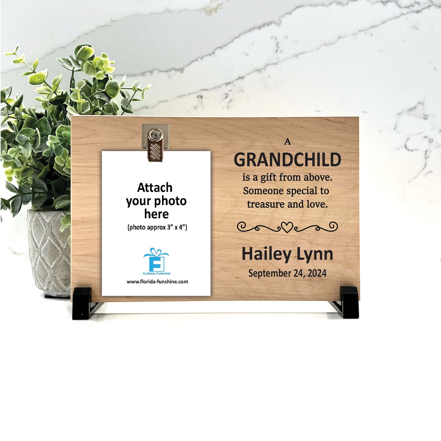 Grandchild Gift From Above Picture Frame | Personalized Grandchild Picture Frame | Custom Grandchildren Picture Frame | New Grandma Gift