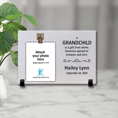 Grandchild Gift From Above Picture Frame | Personalized Grandchild Picture Frame | Custom Grandchildren Picture Frame | New Grandma Gift