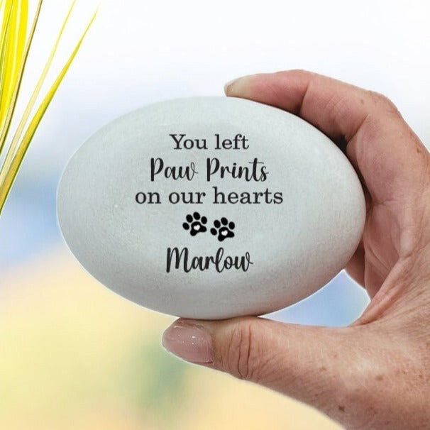 Dog Memorial Stone - Forever in our hearts - Pet Loss Gift - Personalized Dog Memorial Gift - Custom Dog Sympathy Gift