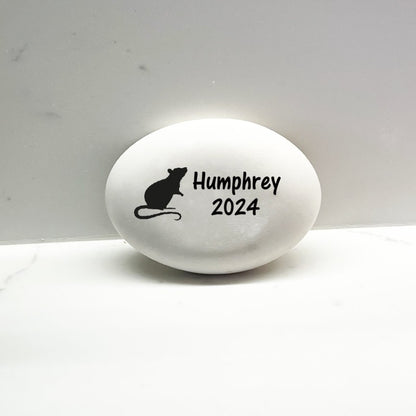 Rat Memorial Stone- Personalized Pet Keepsake- Pet Loss Gift - Custom Rat Sympathy Gift - Mouse Condolence Gift - Mouse Memorial Gift