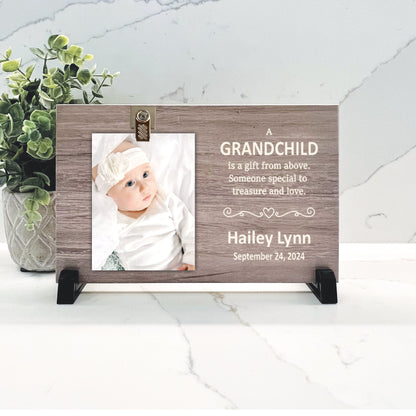 Grandchild Gift From Above Picture Frame | Personalized Grandchild Picture Frame | Custom Grandchildren Picture Frame | New Grandma Gift