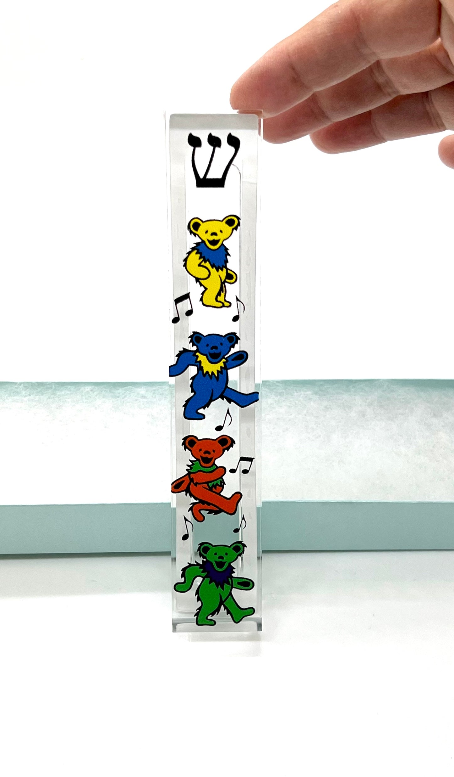 Dancing Bears Mezuzah - Acrylic Mezuzah